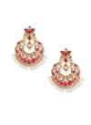 Red Partywear Chandbali indian New Sparkly Designer For Party And Functions Latest Earrings Collection 1820